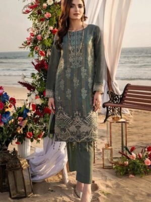 Embroidered Organza Dress Replica