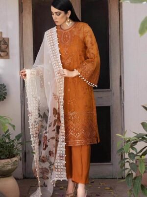 Verdant Apricot Organza