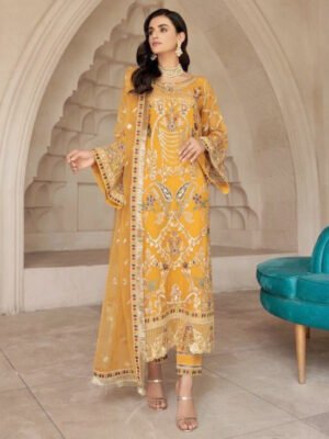 Emaan Adeel Yellow Chiffon
