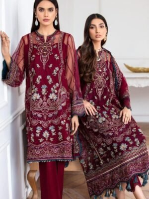 Jazmin Maroon Organza Dress